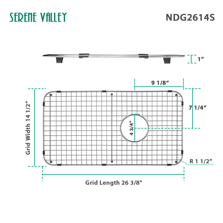 Serene Valley 26.38in x 14.49in Side Drain HeavyDuty Stainless Steel